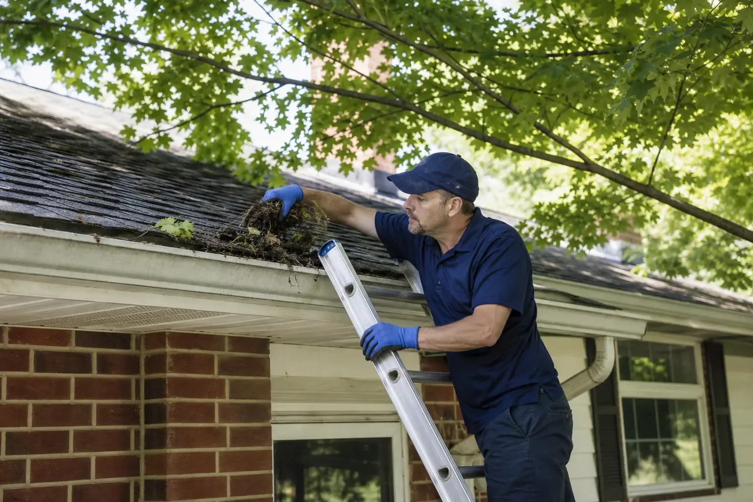 overhanging branches gutter system